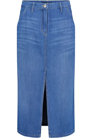 Betty Barclay Rokken, Dames, Blauw, 3Xl, Denim, Casual Denim Rok met Wassing