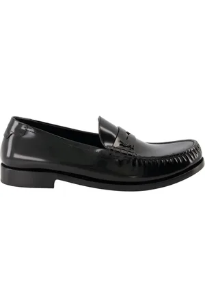 Saint Laurent Schoenen, Heren, Zwart, 45 EU, Leer, Glanzende leren loafers