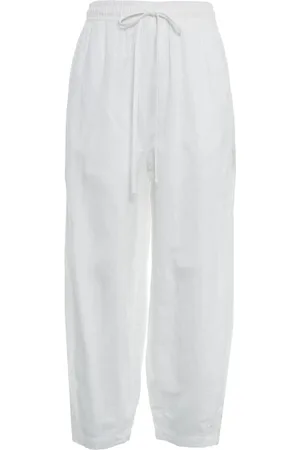 THOM KROM Broeken, Dames, Wit, M, Linnen, Witte Linnen Broek Elegante Stijl