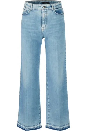 Marc Cain Jeans, Dames, Blauw, L, Katoen, Wijde Spijkerbroek