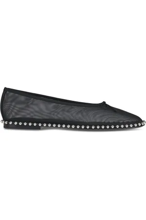 Alexander Wang Schoenen, Dames, Zwart, 38 EU, Zwarte Ballchain Platte Schoenen