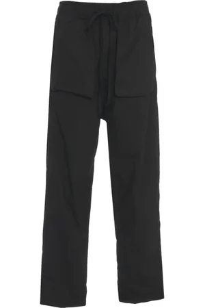 THOM KROM Broeken, Heren, Zwart, L, Zwarte Baggy Straight Leg Broek