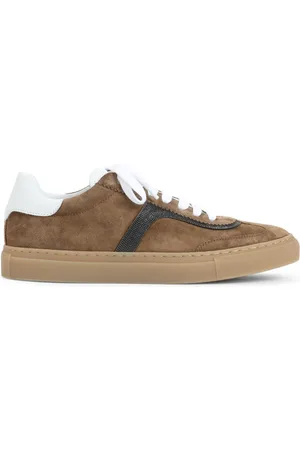 Brunello Cucinelli Schoenen, Dames, Bruin, 40 EU, Leer, Sesamo Sneakers