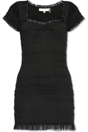 LOVESHACKFANCY Kleedjes, Dames, Zwart, L, Leer, Jurk Esca