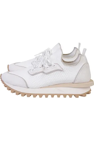 ELEVENTY Schoenen, Dames, Wit, 41 EU, Leer, Gebreide en leren sneakers