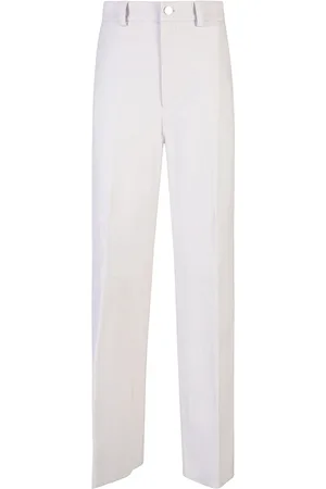 ELEVENTY Broeken, Dames, Wit, 2Xs, Leer, Nappa Leren Broek