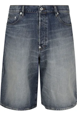 Kenzo Korte broeken, Heren, Blauw, W29, Denim, Denim Shorts met Knoopsluiting