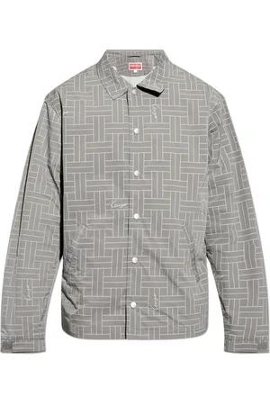 Kenzo Jassen, Heren, Grijs, L, Polyester, Jas met Kraag