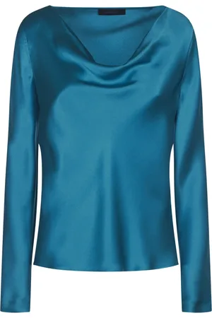 Alberta Ferretti Blouses & Shirts, Dames, Blauw, M, Blauwe Elegante Jurk