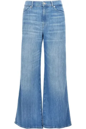 7 for all Mankind Jeans, Dames, Blauw, W27, Katoen, Lotta Cropped Malibu Jeans