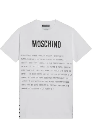 Moschino Tops, Dames, Wit, XS, Korte mouwen ronde hals T-shirt