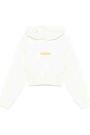 Aspesi Sweatshirts & Hoodies, Dames, , S, Katoen, Logo Print Cropped Hoodie