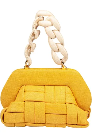 THEMOIRÈ Tassen, Dames, Geel, ONE Size, Canvas Clutch Tas Geel Oker