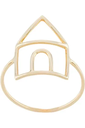 Aliita Accessoires, Dames, Geel, ONE Size, Minimalistische Zilveren Ring