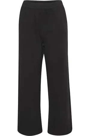 Kaffe Broeken, Dames, Zwart, 3Xl, Katoen, Wide Broeken