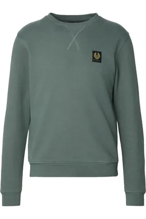 Belstaff Sweatshirts & Hoodies, Heren, Groen, M, Katoen, Mineral Klassieke Sweater