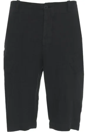 TRANSIT Korte broeken, Heren, Zwart, L, Linnen, Zwarte Linnen Cargo Shorts Ss 25