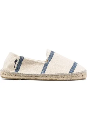 MANEBI Schoenen, Heren, , 40 EU, Gestreepte canvas platte espadrilles