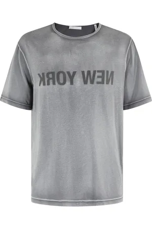 Helmut Lang Tops, Heren, Grijs, XS, Stad Tee