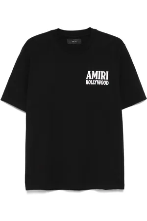 AMIRI Tops, Heren, Zwart, L, Zwarte Crew Neck Korte Mouw Tee