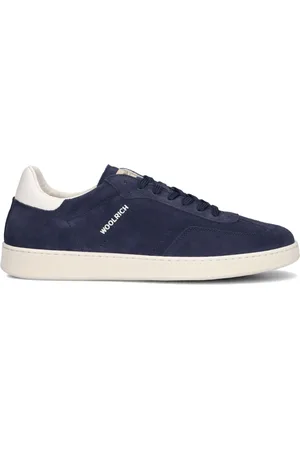 Woolrich Schoenen, Heren, Blauw, 43 1/2 EU, Suède, Blauwe Suède Court Sneakers voor Mannen