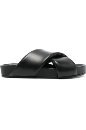 Jil Sander Schoenen, Heren, Zwart, 44 EU, Leer, Stijlvolle sandaal voor zomeroutfits
