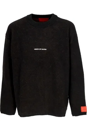 Vision Of Super Truien, Heren, Zwart, L, Wol, Militaire Skull Logo Sweater Zwart