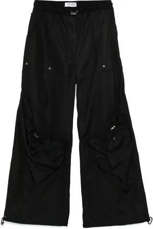 The Attico Broeken, Dames, Zwart, 2Xs, Nylon, Lange Nylon Broek