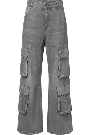 Diesel Jeans, Dames, Grijs, W26, Katoen, Relaxed Fit Cargo Jeans 1996 D-Sire