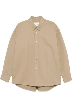 STUDIO NICHOLSON Overhemden, Heren, Bruin, M, Klassieke Button Down Overhemd