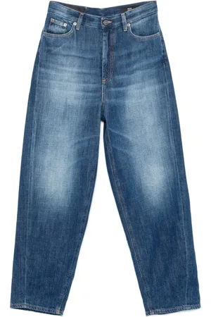 Dondup Jeans, Dames, Blauw, W30, Katoen, Loose Fit High Waist Jeans