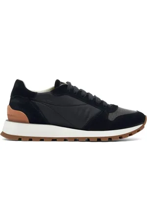 Brunello Cucinelli Schoenen, Dames, Zwart, 40 EU, Leer, Monili Toe Runner Sneakers