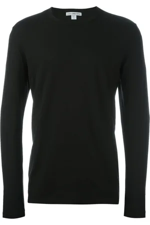 James Perse Tops, Heren, Zwart, XS, Katoen, Pima Katoenen Crew Neck T-Shirt