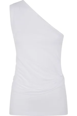 Patou Tops, Dames, Wit, L, Elegant One Shoulder Top
