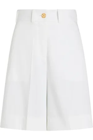 Patou Korte broeken, Dames, Wit, 3Xs, Witte Shorts met Voorknoopsluiting