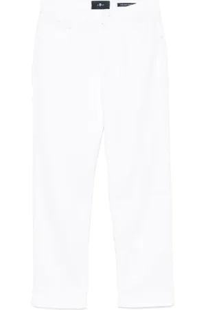 7 for all Mankind Jeans, Dames, Wit, W26, Katoen, Straight Ankle Soleil Jeans