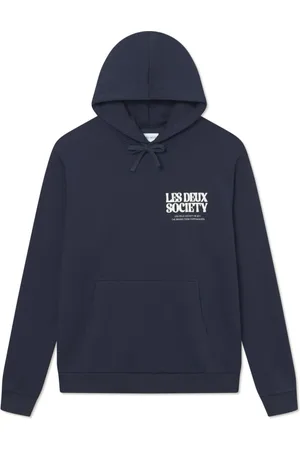 Les Deux Sweatshirts & Hoodies, Heren, Blauw, XS, Katoen, Society Cotton Hoodie