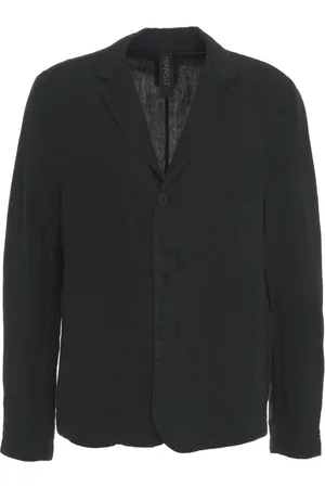 TRANSIT Jassen, Heren, Zwart, L, Linnen, Zwarte Linnen Blazer voor Mannen