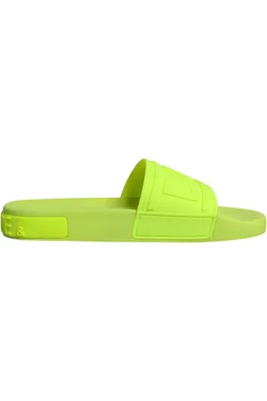 Dolce & Gabbana Schoenen, Dames, Groen, 40 EU, Neon Groene Rubberen Slippers Sandalen