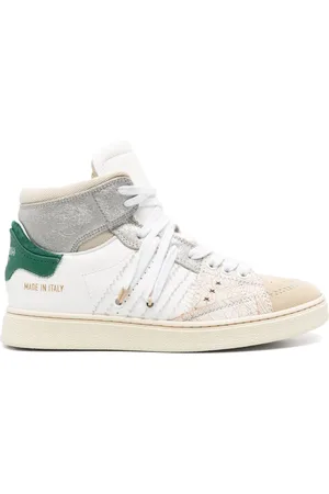 Hidnander Schoenen, Dames, Wit, 39 EU, Leer, Cage Dual H-Top Sneakers