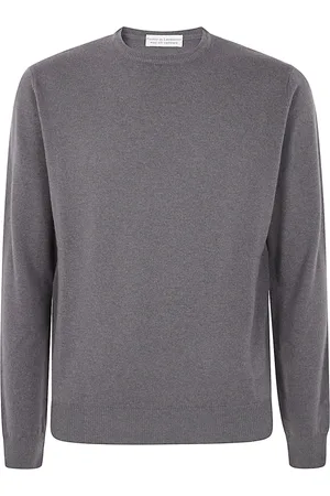 FILIPPO DE LAURENTIIS Truien, Heren, Grijs, M, Stijlvolle ronde hals lange mouwen top