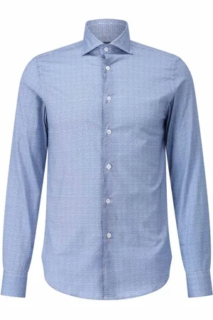 FEDELI Overhemden, Heren, Blauw, 3Xl, Katoen, Licht Katoenen Overhemd