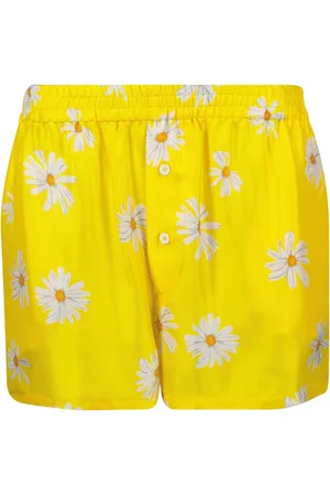Moschino Korte broeken, Dames, Geel, S, Madeliefjesprint Korte Jurk