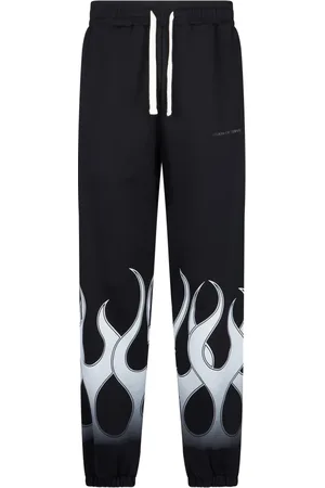 Vision Of Super Broeken, Heren, Zwart, M, Katoen, Flames Lichtgewicht Trainingsbroek Zwart/Wit