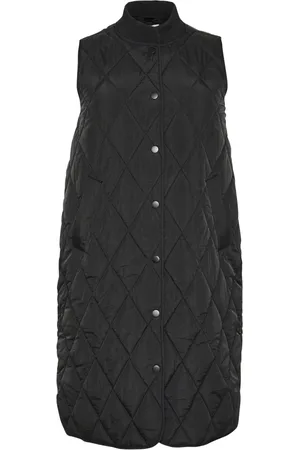 Kaffe Jassen, Dames, Zwart, 6Xl, Gewatteerd Vest Jack Zwart Diep