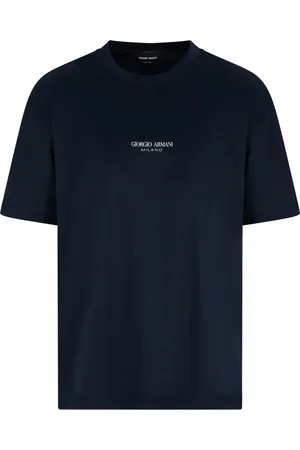 Giorgio Armani Tops, Heren, Blauw, 2Xl, Blauw T-shirt voor mannen
