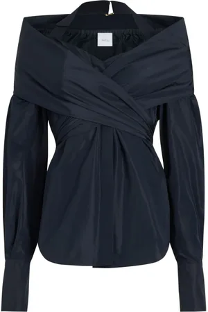 Patou Blouses & Shirts, Dames, Blauw, XS, Navy Off-Shoulder Top