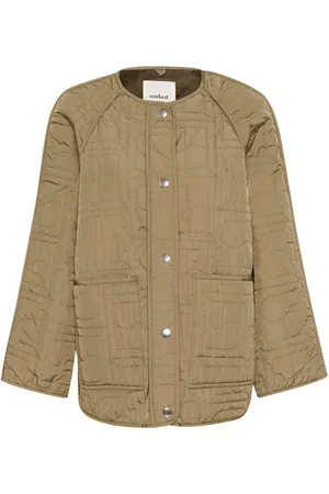 Soaked in Luxury Jassen, Dames, Groen, L, Groene jas met oversized zakken