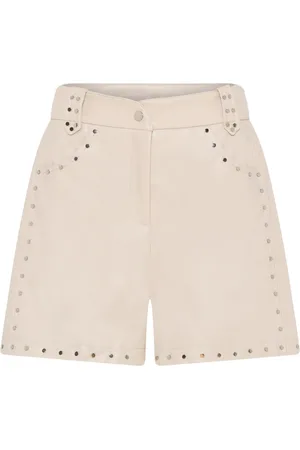 Bruuns Bazaar Korte broeken, Dames, , M, Leer, Vegan Leren Shorts met Studs