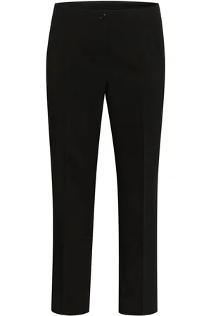 Kaffe Broeken, Dames, Zwart, 6Xl, Zwarte broek met rechte pijpen